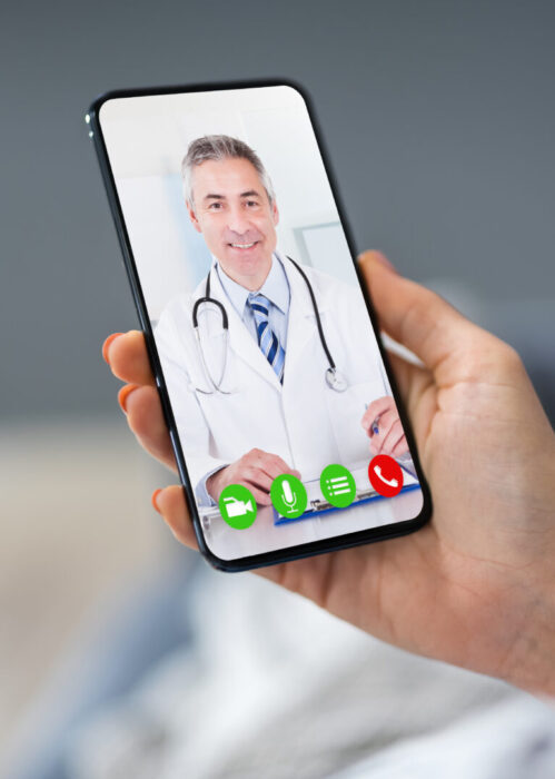 Telemedicine Video Call To Doctor On Smartphone